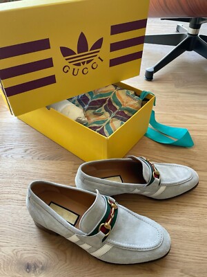 GUCCI x Adidas Mens Stone  Leather Horsebit Loafers Size 7 = 41