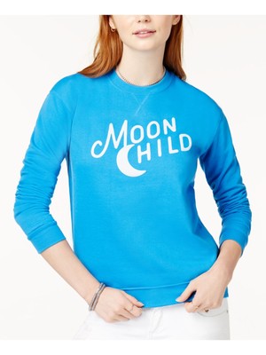 

Женский синий свитер с круглым вырезом и длинными рукавами с принтом KID-DANGEROUS Размер