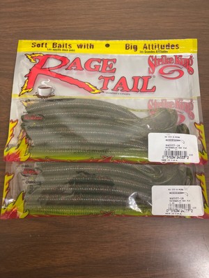 Lot of 2 Packs Strike King 7'' Rage Cut-R Worms - Watermelon Red Flake