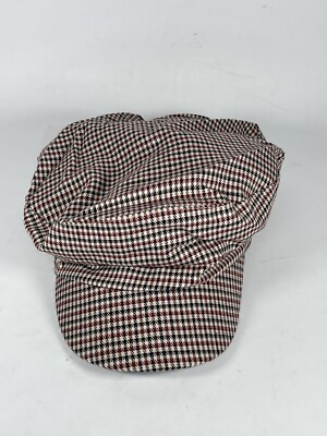 New Zara Kids Accessories Cabbie Hat Brown Multicolor Checkers Size S  #5861