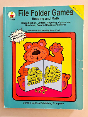 File Folder Games Reading and Math Preschool PreK Carson-Dellosa ACCEPTABLE COND