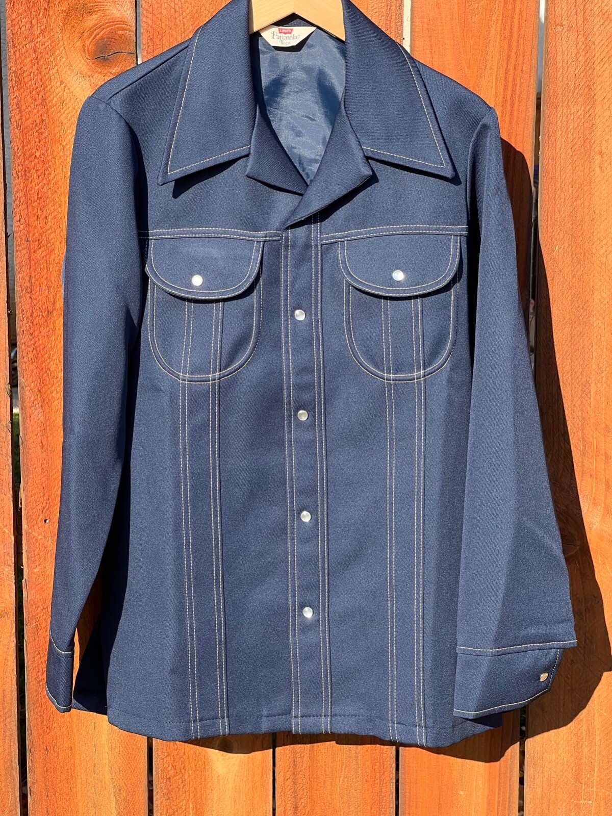 トップス Levi's Panatela (1970svest made in usa) LEVI'S Panatela Tops Denim Shirt Vintage 70's ORANGE TAB