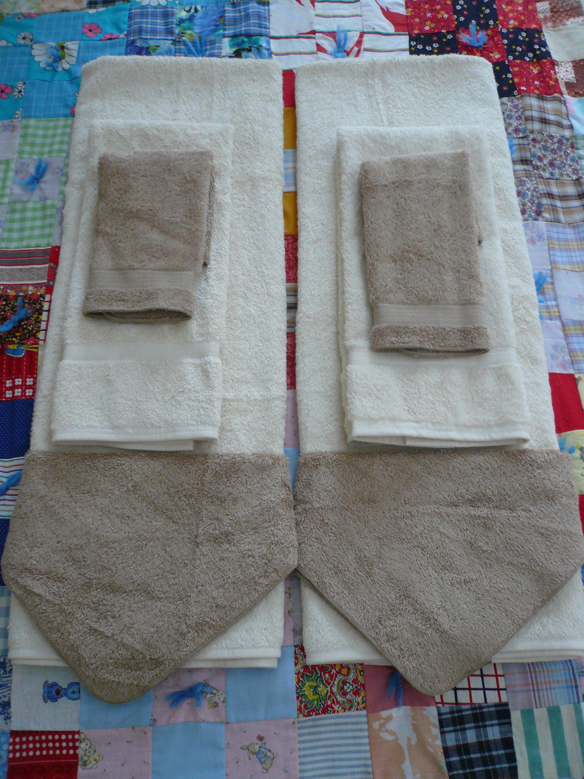 Vtg Lot NOS Towel Set Fieldcrest 100% Pima Cotton Loop Ivory Beige Bath Hand 8pc