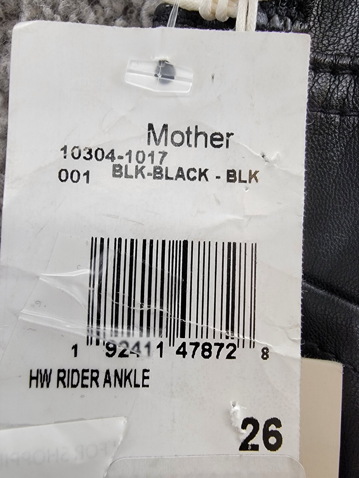Mother High Rise Rider Faux Leather Jeans Women's 26 Black Zip/Button Closure - Picture 19 of 19