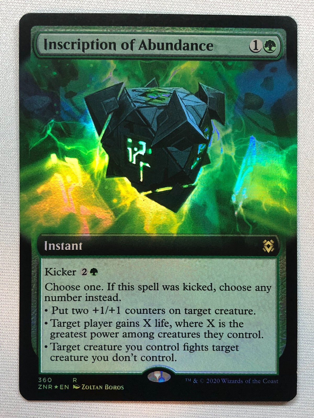 Inscription of Abundance 2x FOIL ZNR MTG Zendikar Rising Rare MINT green Inscription of Abundance 2x FOIL ZNR MTG Zendikar Rising Rare MINT green