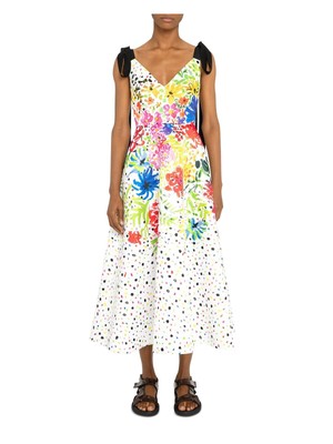 

CHRISTOPHER KANE Женское белое платье миди без рукавов с завязками на подкладке, Белый