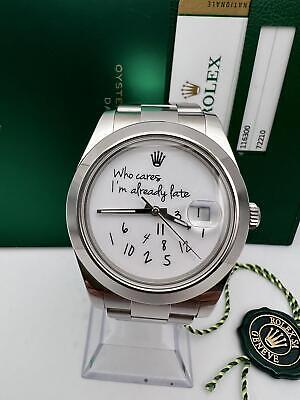 Rolex Datejust 41mm 116300 Custom Who Cares I'm Already Late