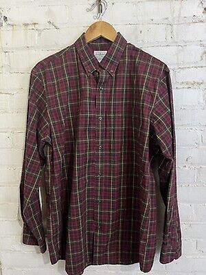 Vintage LL Bean longsleeve shirt medium cotton outdoors plaid y2k 90s vtg