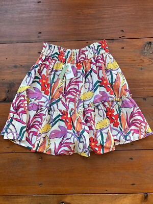 Marine Layer NWT Womens Sofie Smocked Mini Skirt Tropical Floral $88