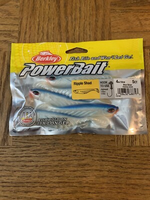 Berkley Powerbait Ripple Shad Blue Silver 4.10 IN-BRAND NEW-SHIPS SAME BUS DAY 