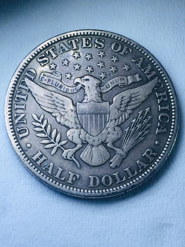1912 P Barber Half Dollar,Toned- Rare 1.5m Minted,X-Fine Cond.Red Book For 250$