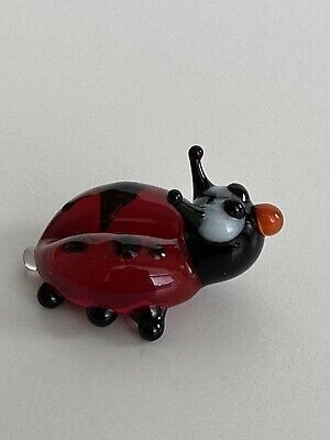 Miniature Ladybug Collectible Glass Animal Figurine 