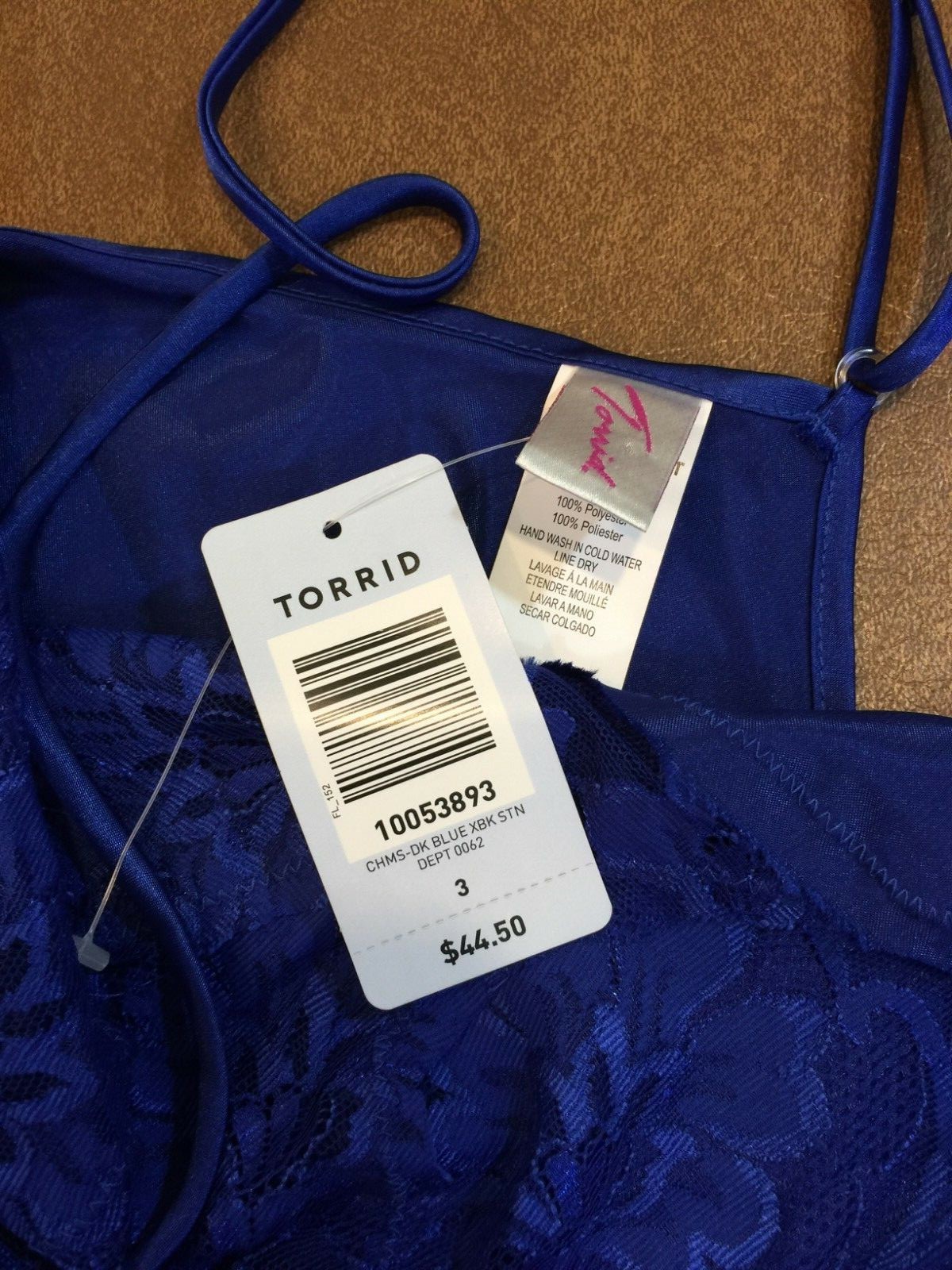NWT Torrid 3 blue plus size teddie / nightie - $44.50