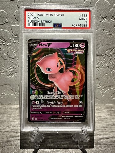 💎PSA 9 MINT💎2021 Pokemon Fusion Strike MEW V #113 Ultra 💎PSA 9 MINT💎2021 Pokemon Fusion Strike MEW V #113 Ultra
