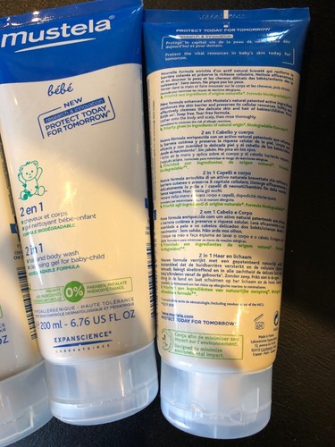 MUSTELA BABY BEBE 2 IN 1 HAIR AND BODY WASH CLEANSING GEL 6.67 OZ Expired 9/2018