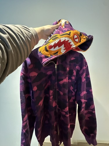 Purple BAPE Camo Tiger Full Zip Hoodie-Size XXL | eBay