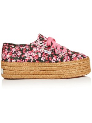 Женские розовые джутовые кроссовки на платформе SUPERGA Mary Katrantzou с круглым носком, 41