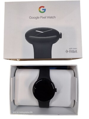 GOOGLE PIXEL WATCH WITH AVEC FITBIT GQF4C  OPEN BOX MATTE BLACK