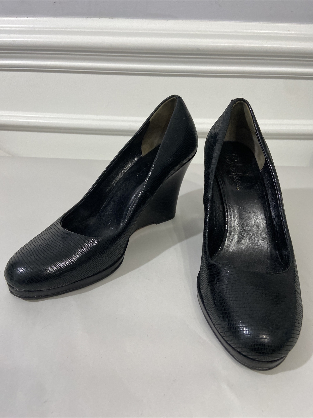 cole haan black wedges