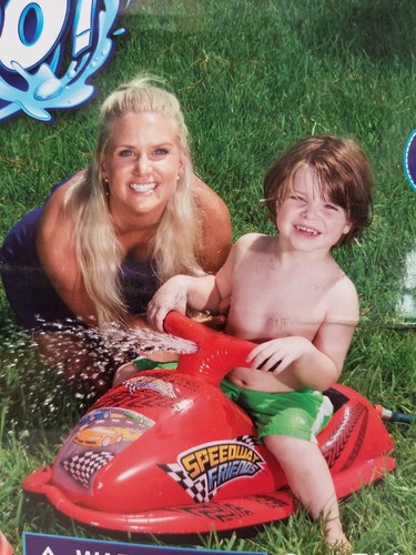 Ride on Inflatable Jet Ski Swimming Pool Float Squirts Water Any Toy Outside