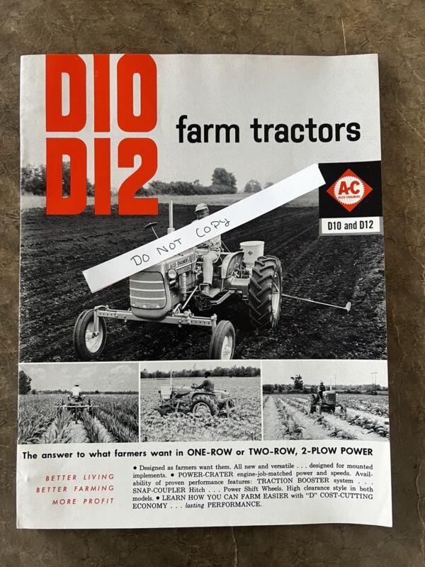 Allis Chalmers D10 D12 Farm Tractor Salesman Brochure Advertising 