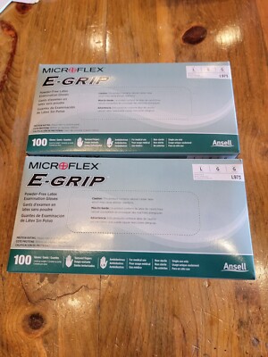 Microflex L973 E-Grip Natural Powder Free Latex Gloves,  L Large 2pk