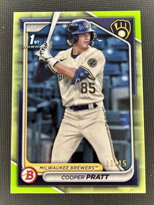 2024 Bowman COOPER PRATT 1st Bowman Paper Chartreuse /15 BREWERS BP-137
