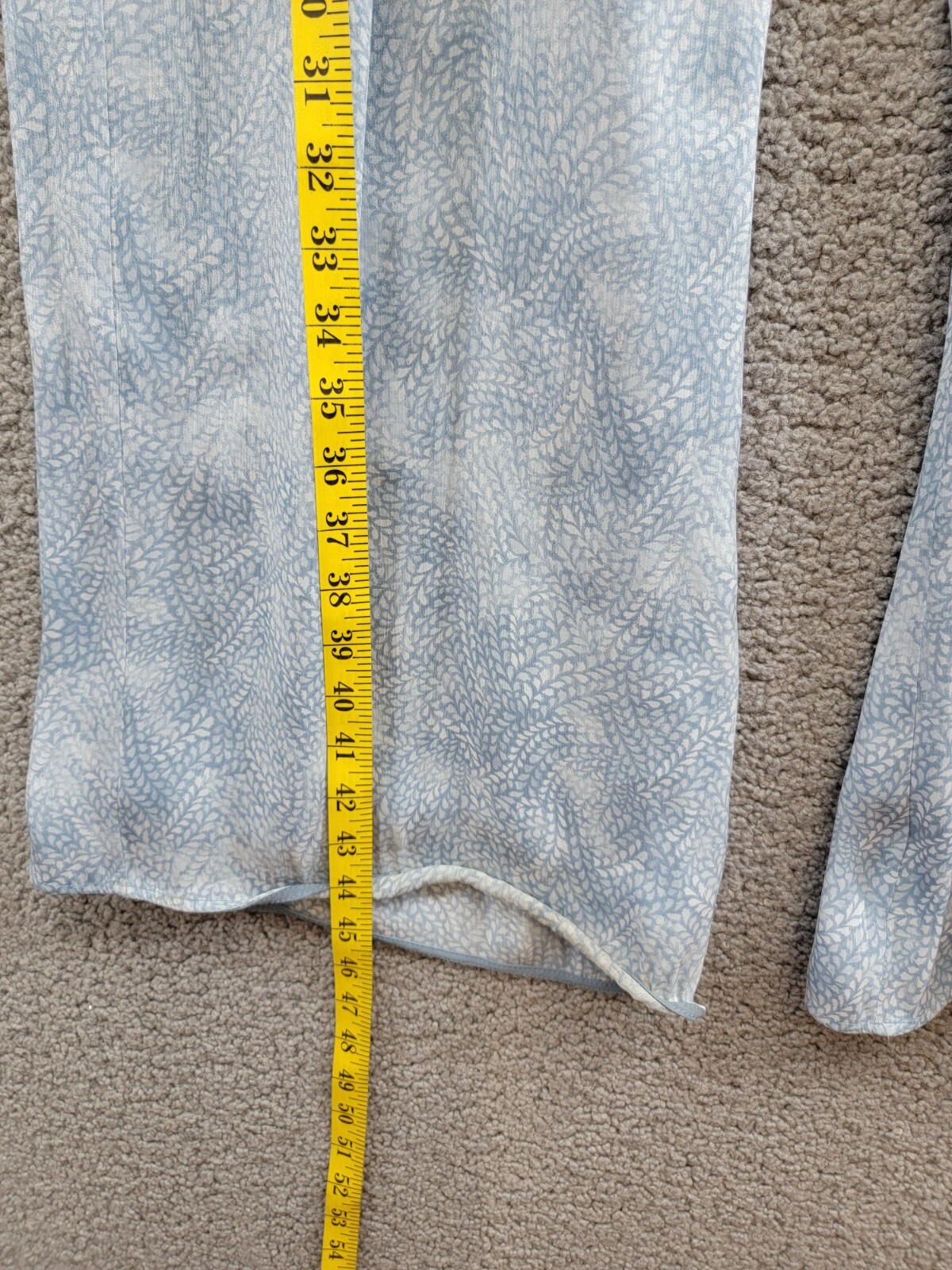 MICHAEL Michael Kors Petal Wide Leg Pants Women's L Chambray Zip Hook & Bar - Picture 9 of 16