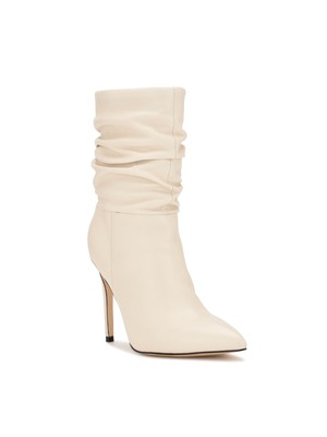 Женские ботильоны на шпильке NINE WEST из кожи Jenn с острым носком и шнуровкой цвета слоновой кости, 6,5 М