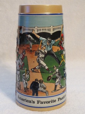 America's Favorite Pastime 1990 Budweiser Baseball Stein Mug Anheuser Busch