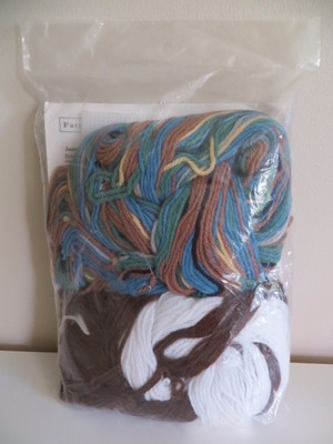 VTG Needlecraft Kit Blue Victorian House Picket Fence Tissue Box Cover  8