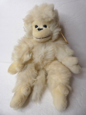 VTG Russ Caress Soft Pets White Ape Moneky Plush 16'' New Old Stock
