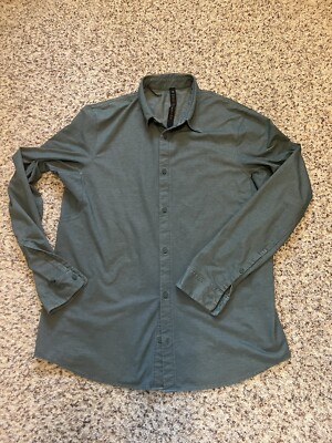 Lululemon Men s Shirt One Thing At The A Time Sz L  Long Sleeve Green Button Up