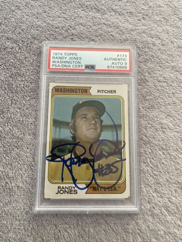 1974 Topps Randy Jones Auto Signed Washington Rookie Card Padres PSA 9 . rookie card picture