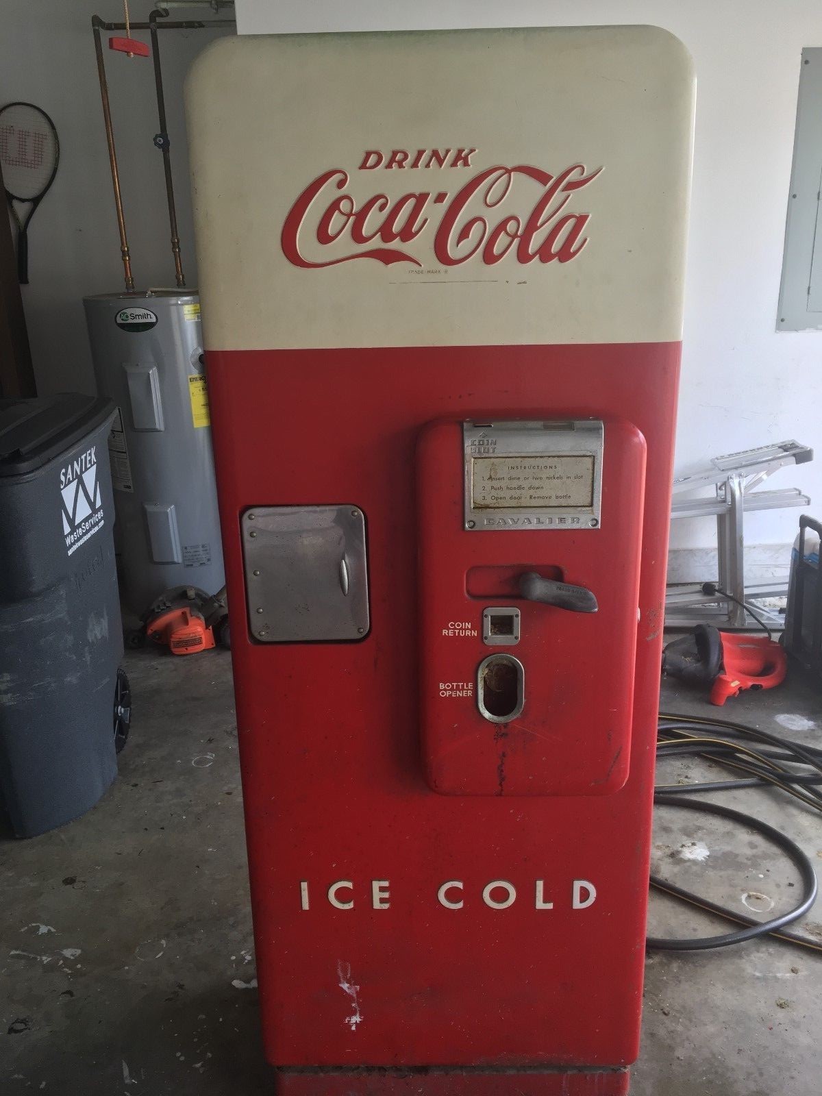 VINTAGE COKE MACHINE - - RUNS - .- LOOKS GOOD.  CAVALIER - MODEL C51G