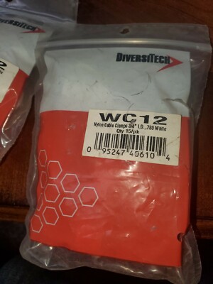 Diversitech WC12 Wire & cable clamp, 3/4in. diameter 15 pack plastic hold down 