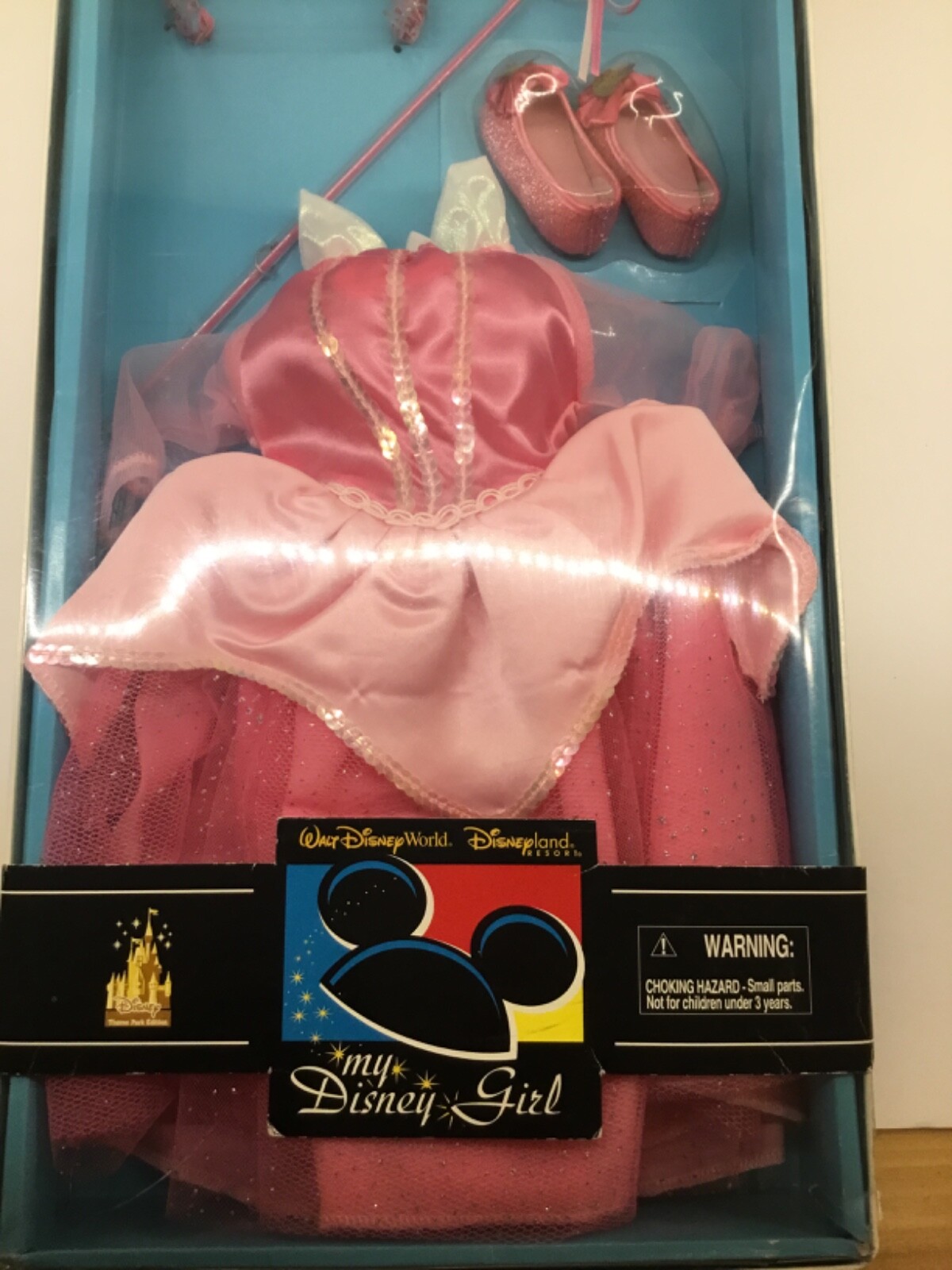 VIntage My Disney Girl Doll 18"  Aurora Outfit Dress Disney Theme Park Edition