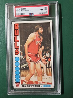 1976 TOPPS BASKETBALL #85 TOM BOERWINKLE  PSA 8 (NM-MT)  CHICAGO BULLS  