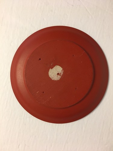 Rosemaled Wood Plate 6.5” Red Rust Norwegian Hand Painted Folk Art