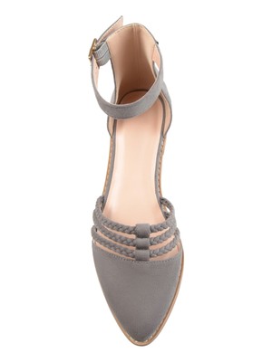 

JOURNEE COLLECTION Женские серые туфли Anistn с миндалевидным носком на каблуке с пряжкой на плоской подошве, Серый, ANISTN-FLAT