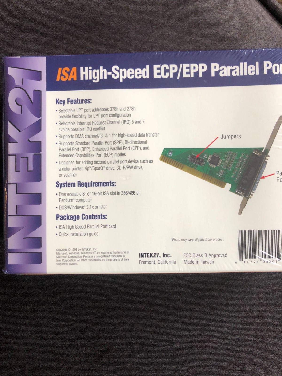ISAT To High-Speed ECP/EPP Parallel Port Card-INTEK21 Model TK9901