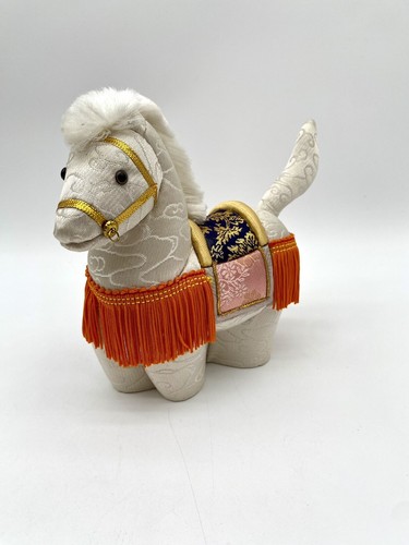Japanese Vintage Kimekomi Horse Doll Handmade Kimono Fabric