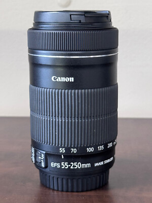 CANON EF-S 55-250mm F/4-5.6 IS STM LENS GREAT USED CONDITION