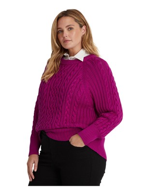 

Женский фиолетовый свитер с круглым вырезом и круглым вырезом RALPH LAUREN