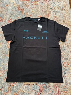 Hackett London Aston Martin Racing Short Sleeve T-Shirt - Black/Blue - XL - NWT
