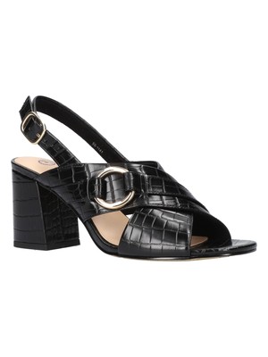 

Женские черные сандалии BELLA VITA с крокодиловым кольцом Bexley Square Toe Slingback Sandal, Черный, BEXLY