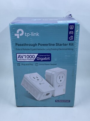 NEW TP-Link AV1000 Gigabit Powerline Network Extender TL-PA7017P KIT | SEALED