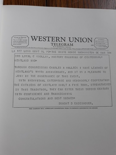 Kentland Newton County Indiana Centennial Book 1860 To 1960