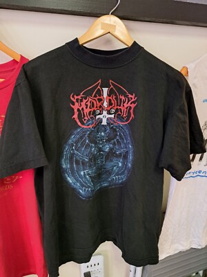 Vintage Marduk Nightwing T-shirt Mens Size XL Black Metal 25 x21 