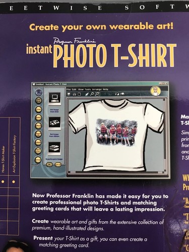 Streetwise Software Professor Franklin's Instant Photo T-Shirt Kit NEW NIB SH